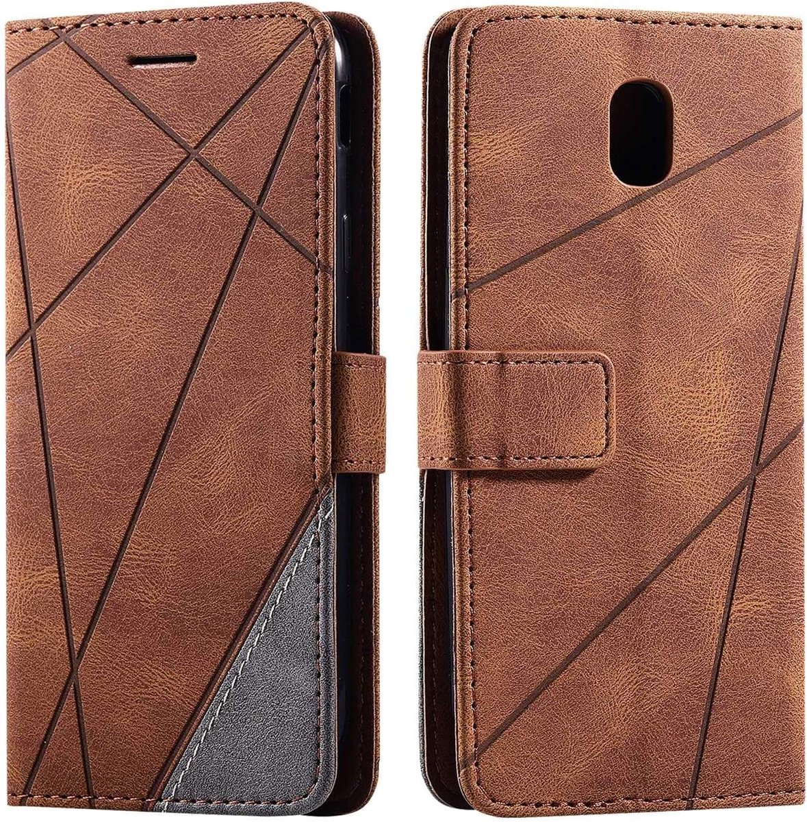 Hoesje voor Galaxy J5 2017, PU Lederen Beschermhoesje Flip Beschermhoes Telefoonhoes Telefoonhoesje voor Galaxy J5 2017, Bruin