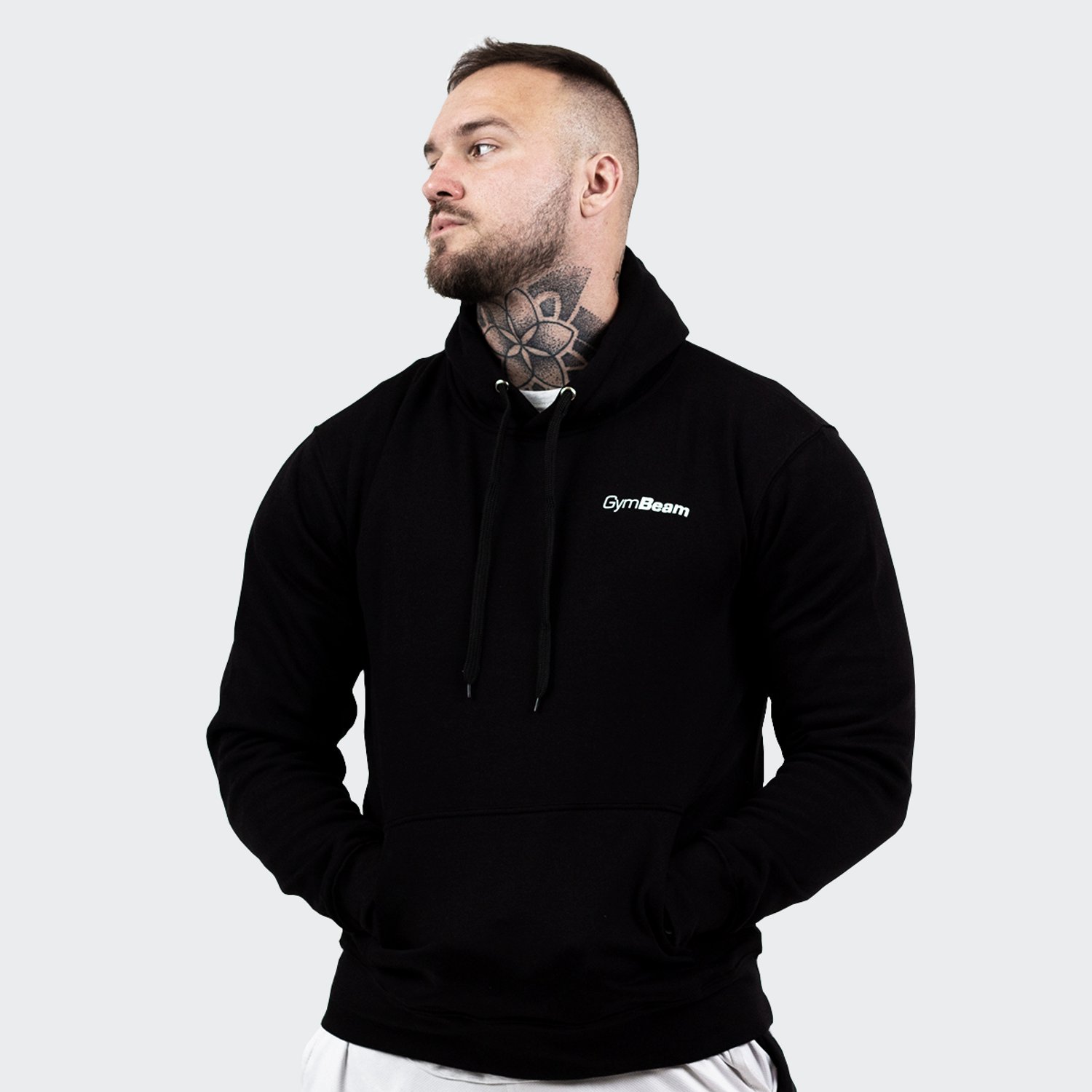 GymBeam Heren Athlete Hoodie Zwart Wit XXXL
