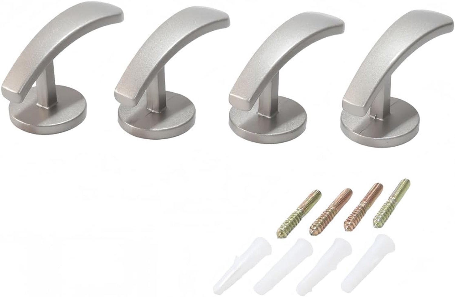 Sylen 4 Pcs Aluminum Curtain Hooks, Wall Mounted Window Curtain Holder with Screws, for Living Room, Bedroom - ShopVlot