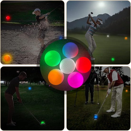 Luminous golfballen pack van 6 - zelfglowende LED golfballen - hoge elasticiteit - ideaal voor nachttraining - ShopVlot — afbeelding 5