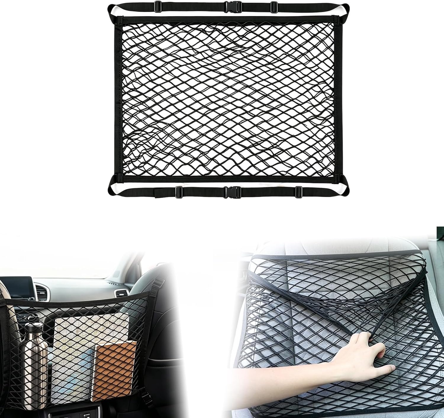 Auto-bagagenet 50 x 40 cm - dubbel elastisch net - kofferbakorganizer - optimale opbergruimte - Homevero