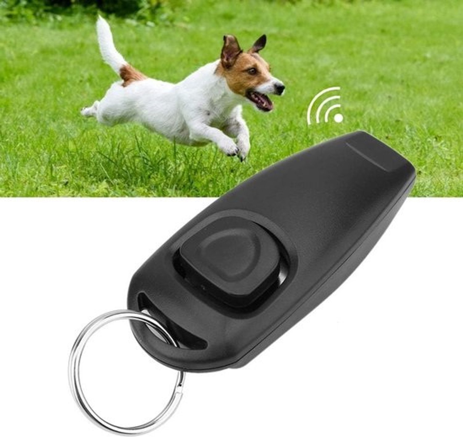 Huisdier Trainer - Honden Clicker - Gedrag Trainen - 2 in 1 Functie - 7.5 cm - Zwart