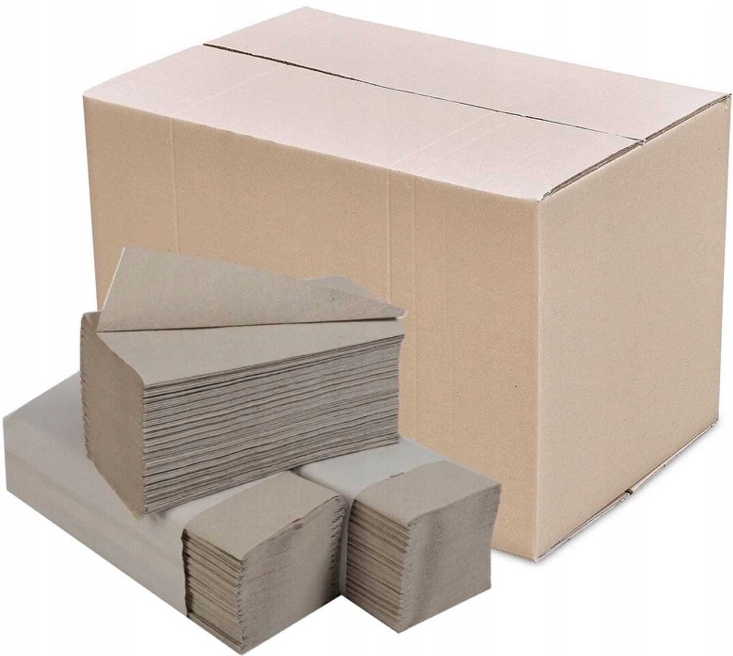 Papieren handdoeken ZZ grijs 4000 vel 1 doos gerecycled papier
