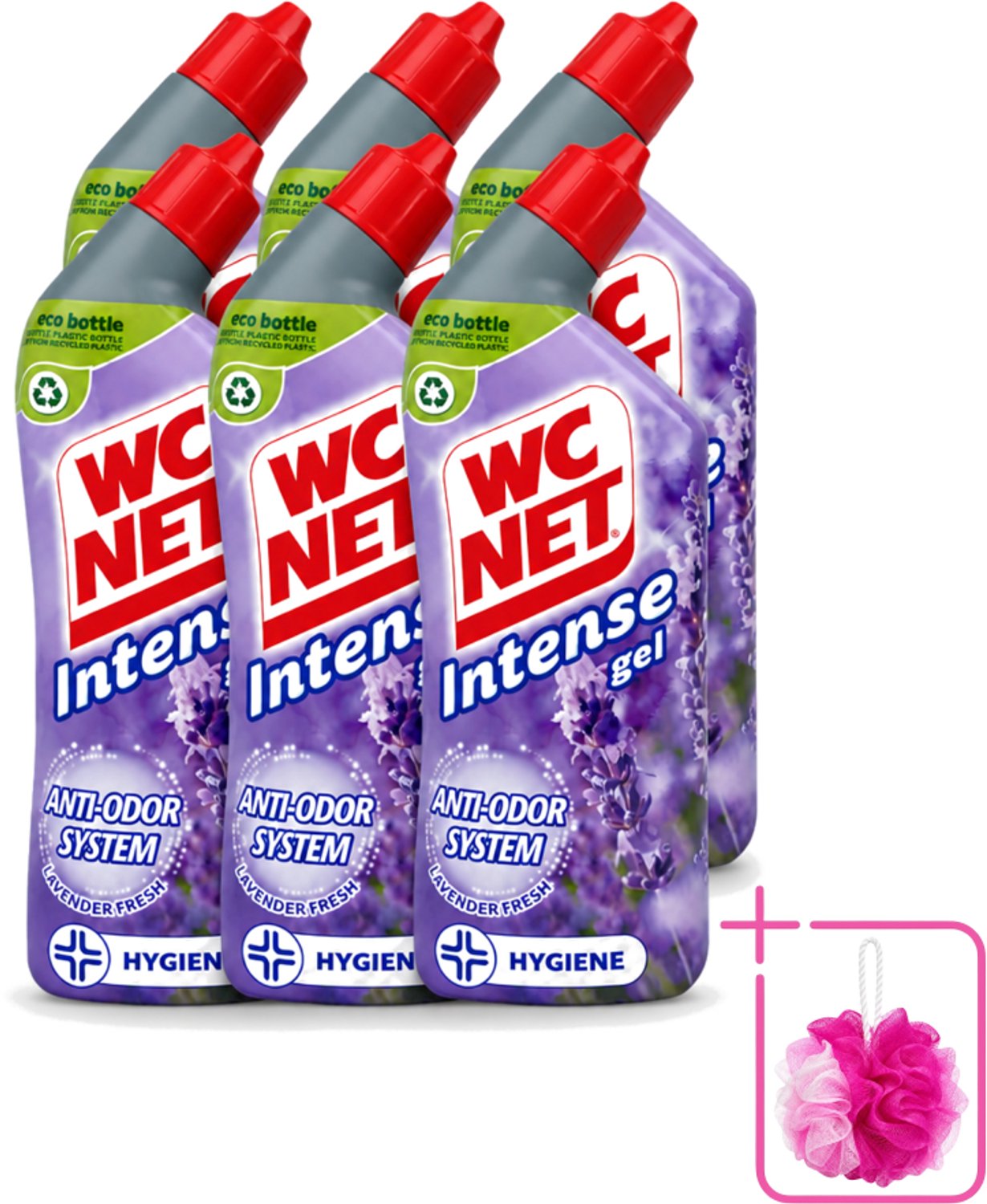 6 x WC Net - Toiletreiniger - Gel - Lavendel - Gerecycled Materiaal - 750 ml - Bulkverpakking - WC net - Douchemop - Toilet reiniger