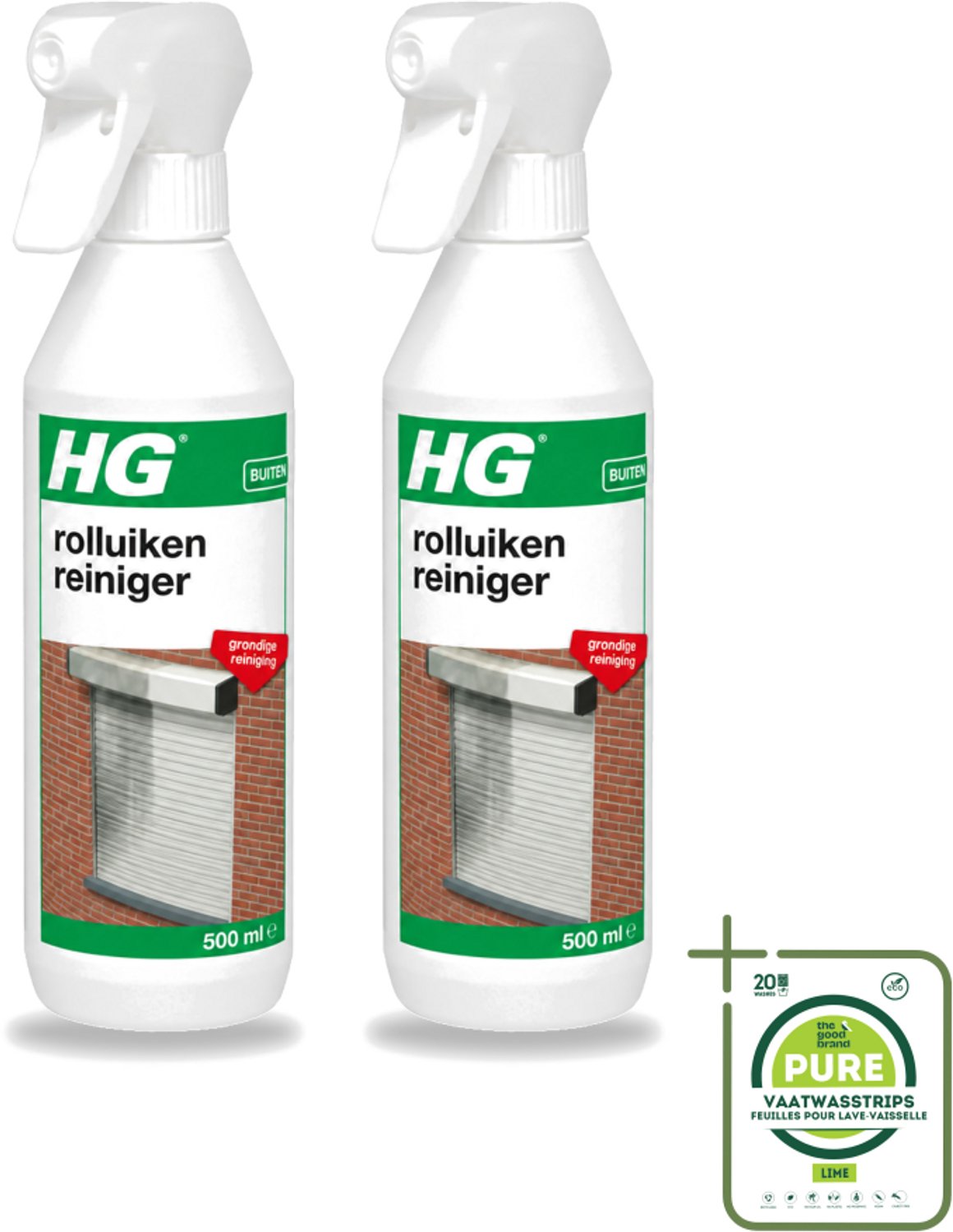 2 x HG - Rolluikenreiniger - Grondige Reiniging - 500 ml - Grootverpakking - Rolluiken Reinigen - Rolluiken Reiniger - Rolluik Reinigen - Rolluik Reinigingsproduct - Rolluik Reinigen Zonder Krassen