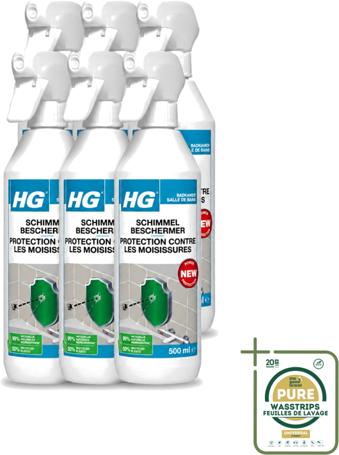 6 x HG - Badkamer - Schimmel Beschermer - Sterk Beschermend - 500 ml - Schimmelbescherming - Vochtbescherming - Badkamerbescherming - Schimmelgroei - Vochtplekken
