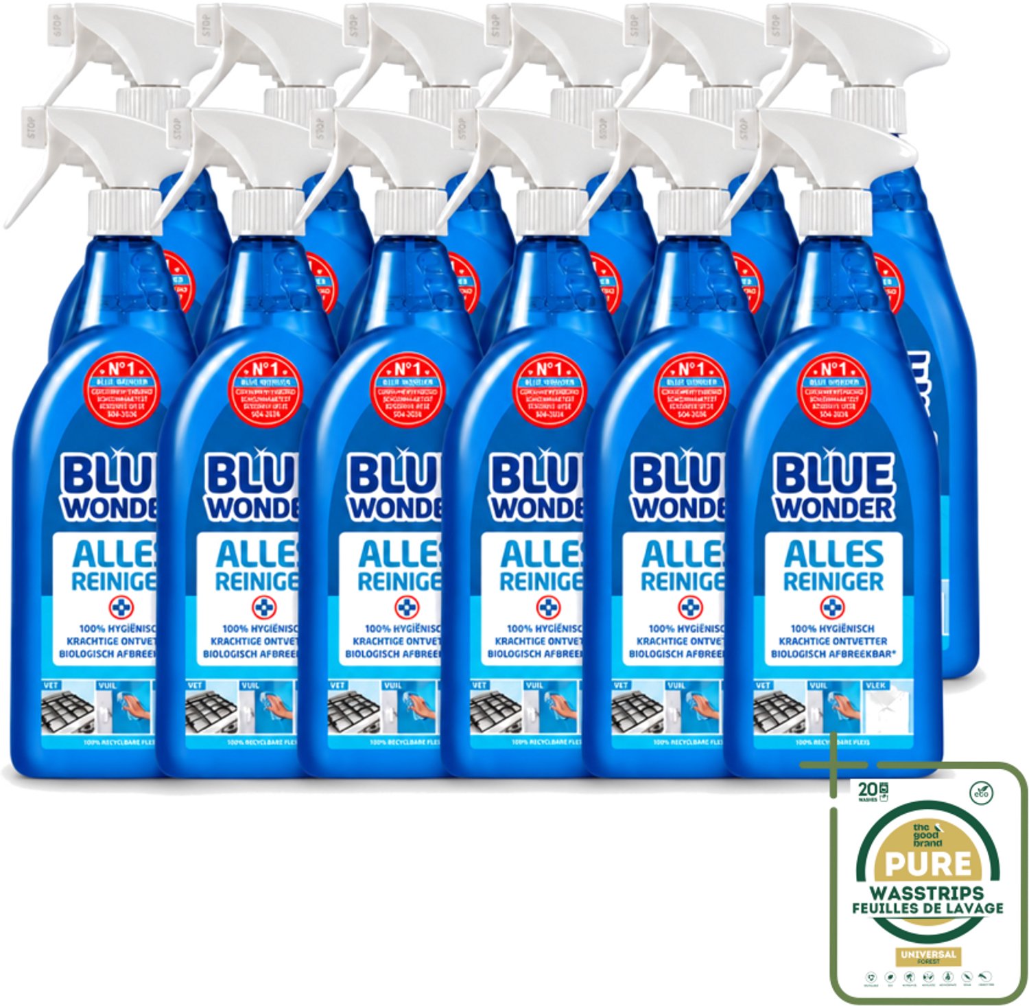 12 x Blue Wonder - Allesreiniger Spray - Krachtige Ontvetter - 750 ml - Allesreiniger - Ontvetter - Vet Verwijderen - Vuil Verwijderen - Keuken Reinigen