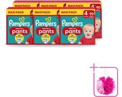 6 x Pampers – Luierbroekjes – Baby Dry Pants Maat 4 – 90 Luiers - Bulkverpakking - Baby luier - Douchemop - Luierbroek