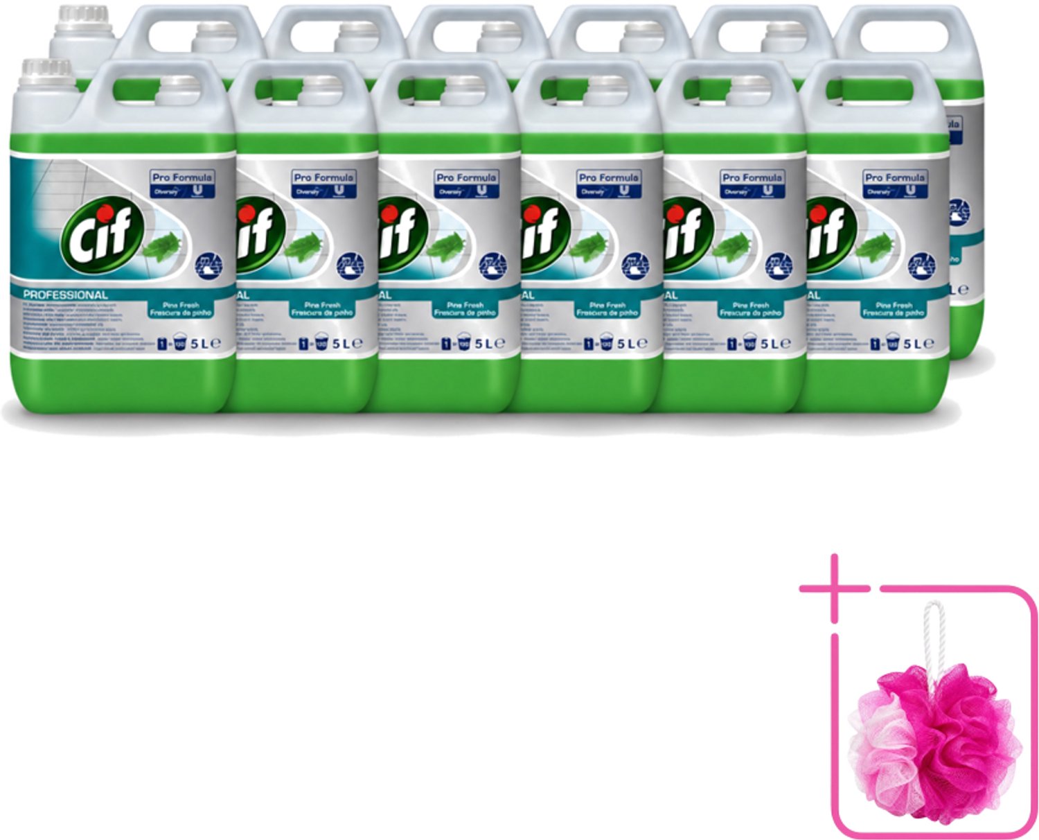 12 x Cif - Allesreiniger - Dennenfris - 5 l - Bulkverpakking - Allesreiniger - Douchemop - Waterbestendig oppervlak