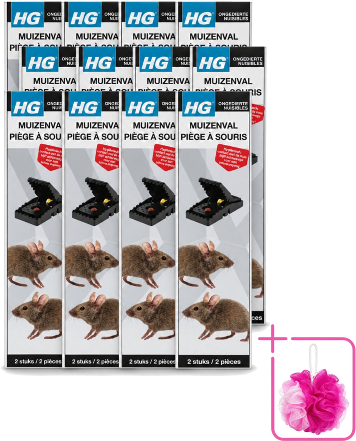 12 x HG X - Muizenval - Zeer Effectief & Hygiënisch - 2 Vallen - Bulkverpakking - Muizenval - Douchemop - Muizenbestrijding