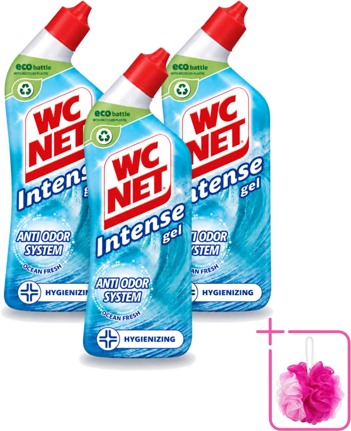 3 x WC Net - Toiletreiniger - Gel - Ocean Fresh - Verwijderd Geuren - 750 ml - Bulkverpakking - WC net - Douchemop - Toilet reinigen