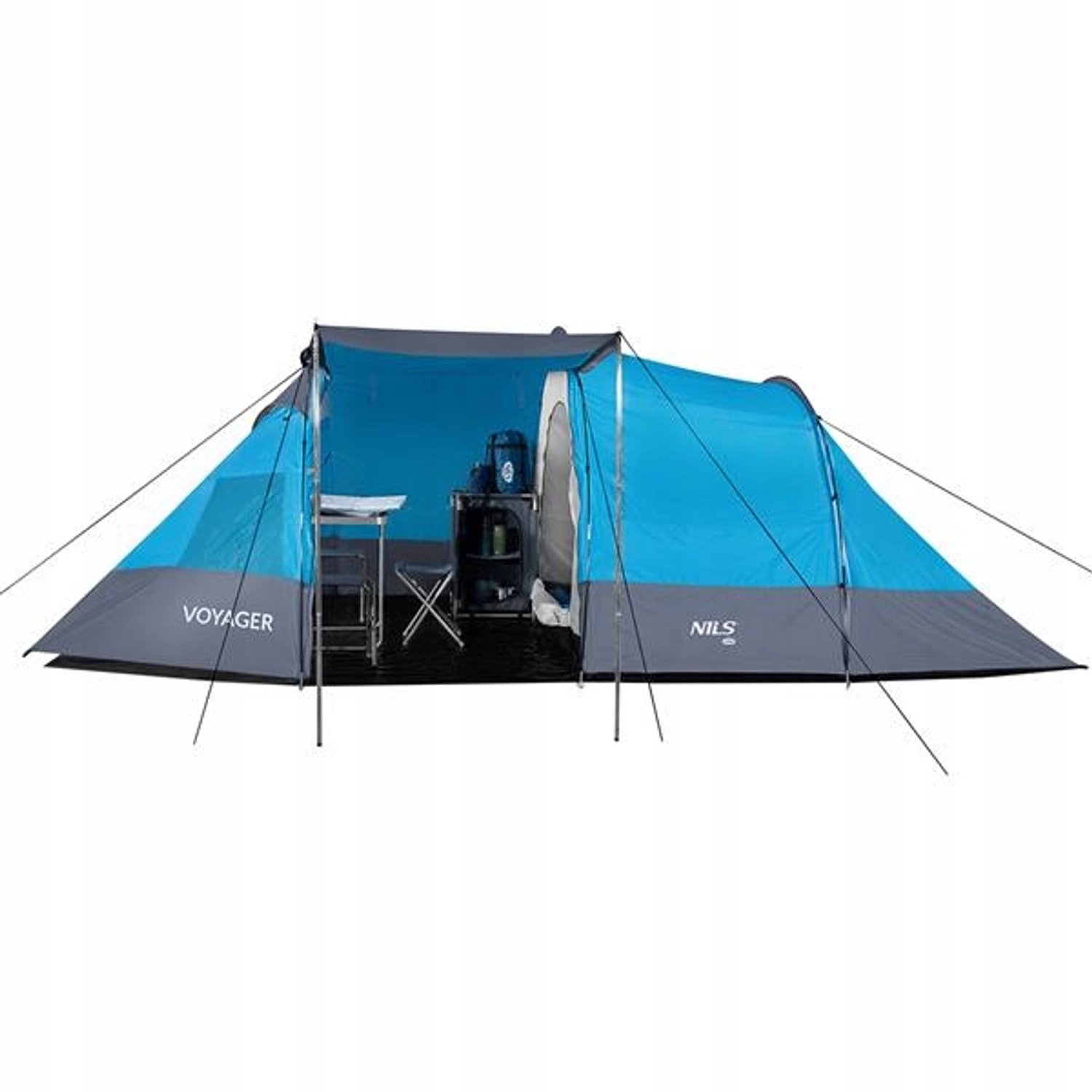Ruime 4-persoons familietent met voortent, waterdicht 450x260x150cm