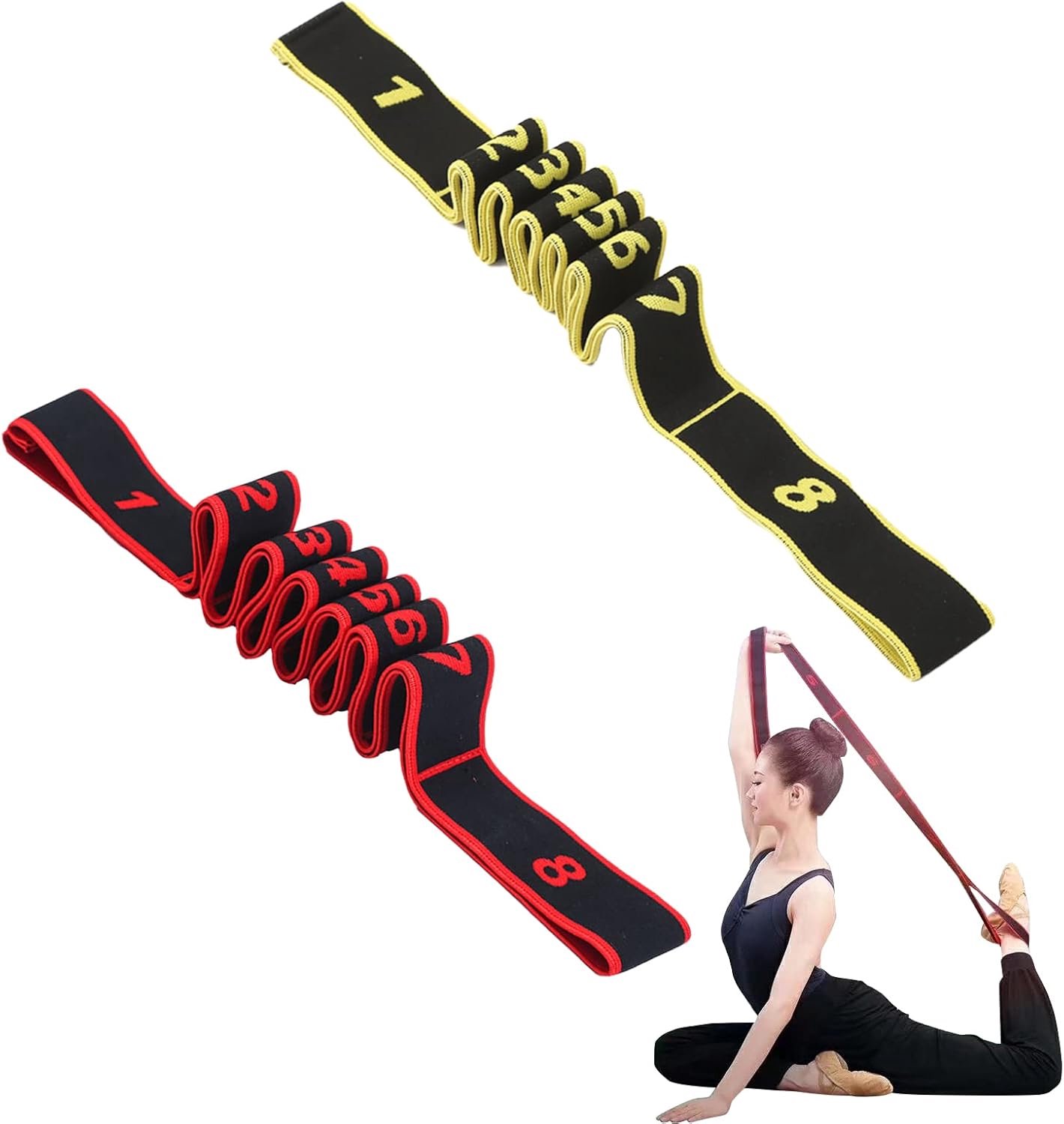 Yoga elastische banden set - 2 stuks - verstelbaar - ideaal voor fitness en gymnastiek - SnelShoppen