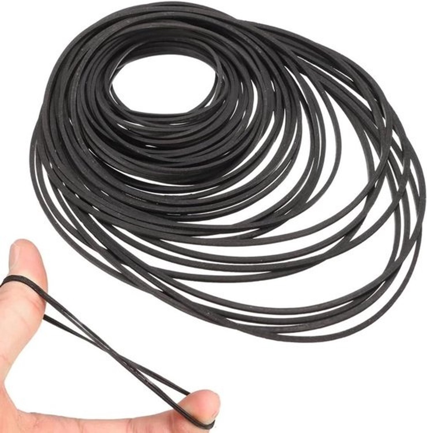 Aandrijfriemen Set - Cassette Riemen - Muziek Afspelen - 84 Universele Maten - 45-185 cm - Zwart