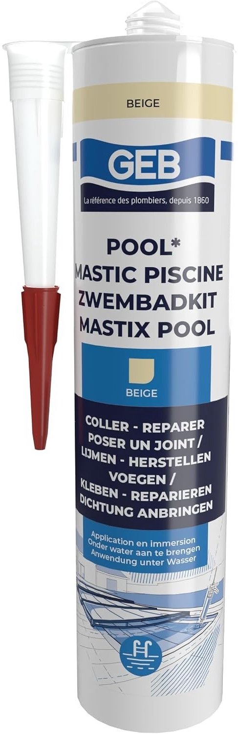 Speciale waterdichte kit voor zwembad - Beige - 290 ml - Oplosmiddelvrije MS-polymeerkit - Voor Lijmen en Repareren