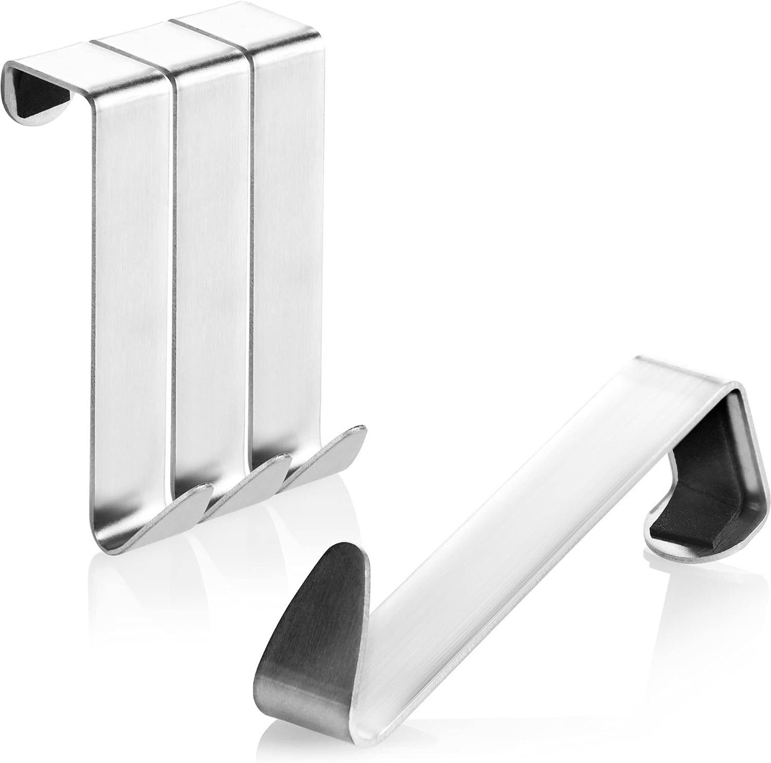 Deurhaken 4 stuks - RVS met schuim bescherming - Voor jassen en tassen - Geschikt voor deuren tot 2 cm - ShopVlot