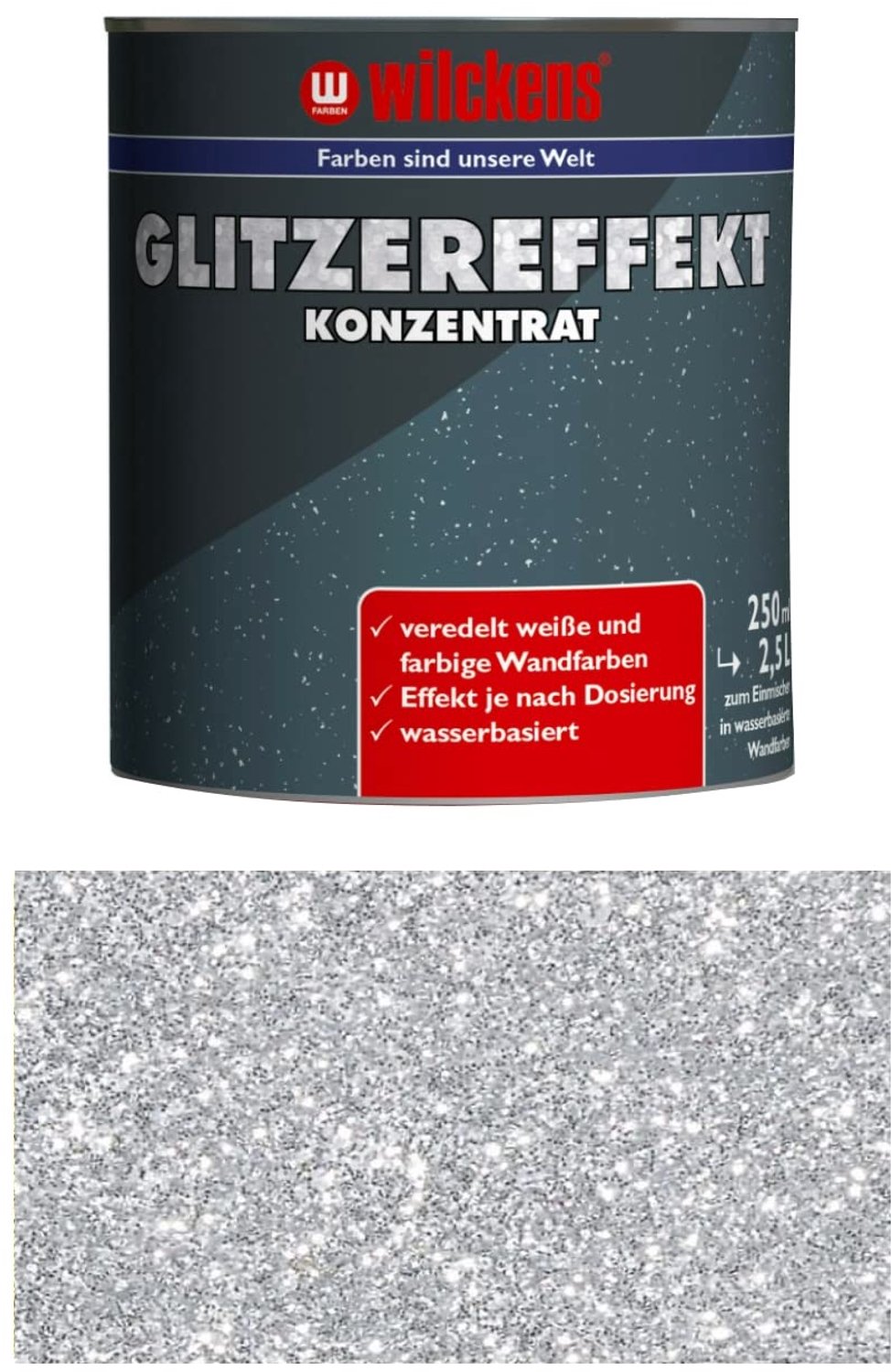Wilckens Glittereffect Zilver 0,25 L
