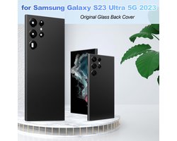 YHX-OU 6,8 inch zwarte batterijdeksel voor Samsung Galaxy S23 Ultra 5G SM-S918B SM-S918U achterkant glas backglas - ShopVlot