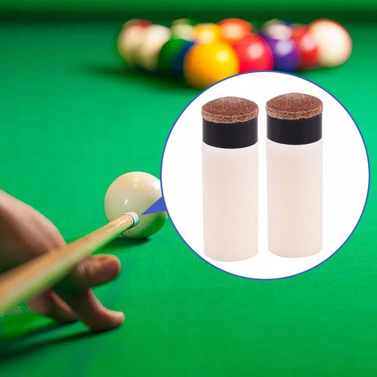 Set van 10 Biljartkeu Tips (10mm Leer) met Hulzen — afbeelding 3