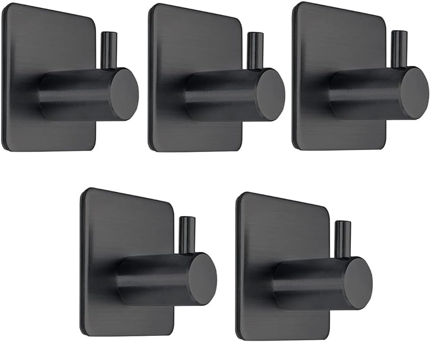 Zelfklevende wandhaken set van 5 - Waterproof roestvrij staal - Slank design - Ideaal voor badkamer en keuken - ShopVlot