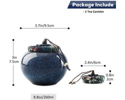 DUJUST Japanse theedoos, ovengemodificeerde keramische emaille container met waterdicht deksel, uniek theegeschenk voor volwassenen/theeliefhebbers/vr