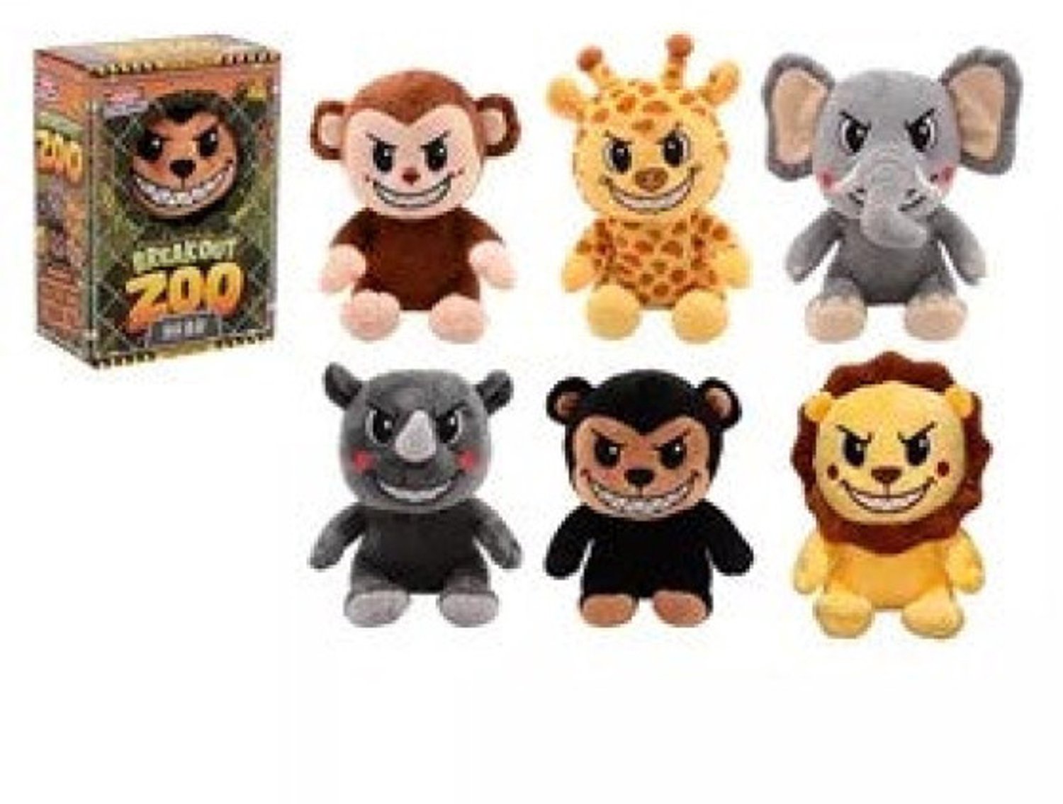 Break Out Zoo XL - Pluche dier in doos - Bundle of 6
