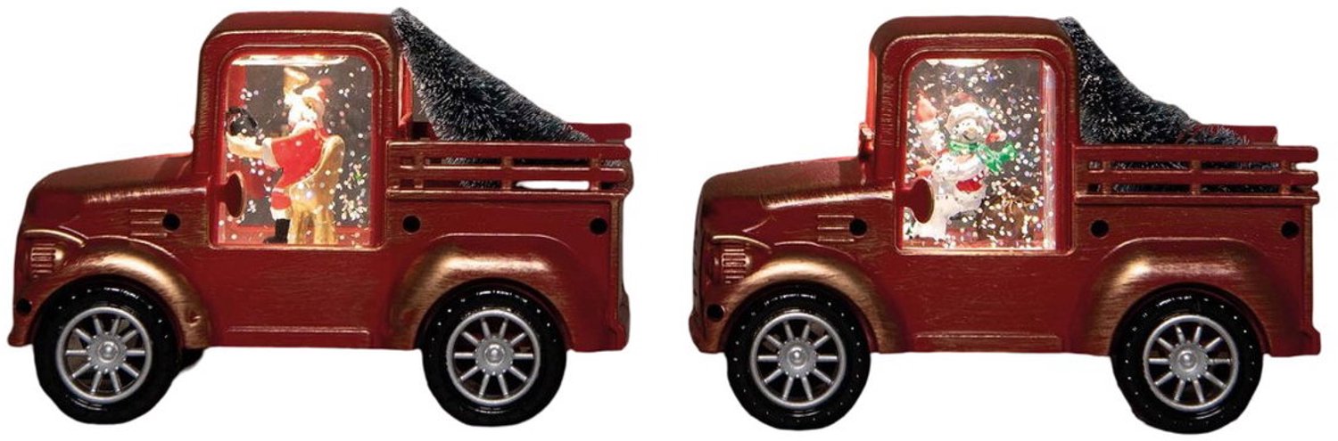 Lantaarn auto 16x13 cm rood 2 varianten Anna's Collection