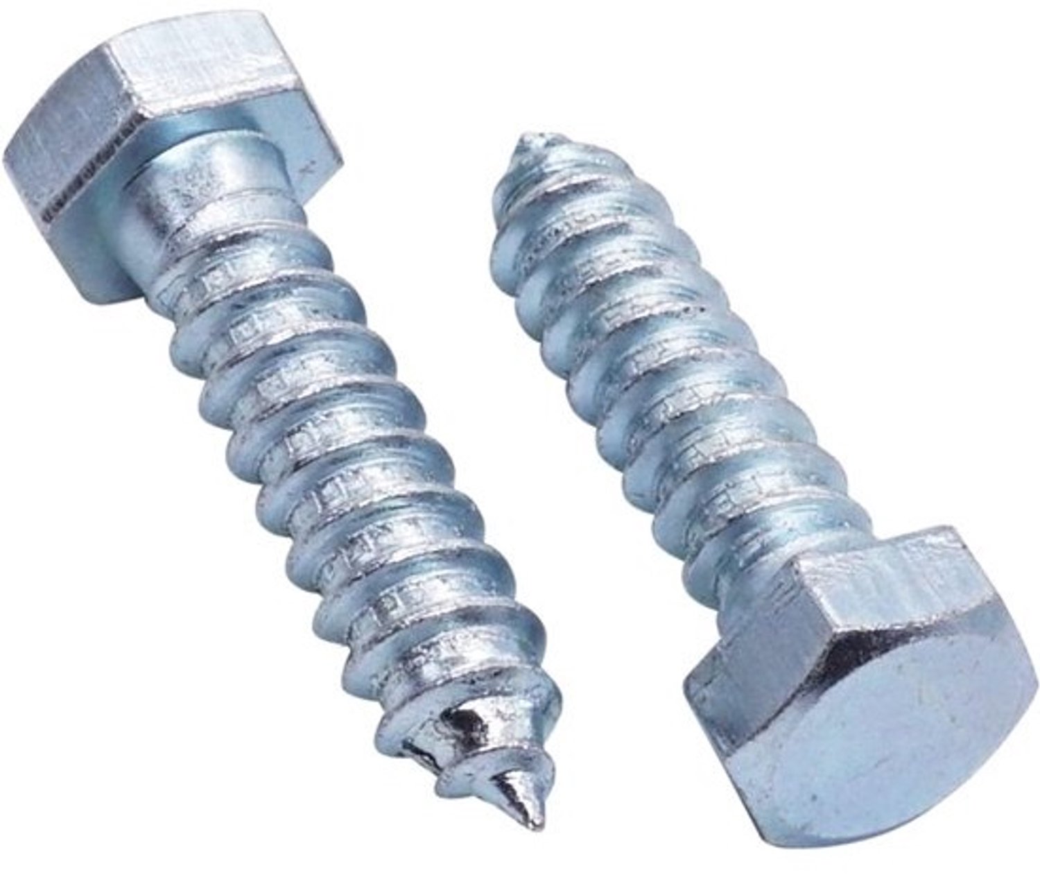 Houtschroeven M12 x 50 mm - Zeskantbouten - Houten Constructies - Verzinkt Staal - 15 Stuks - Zilver