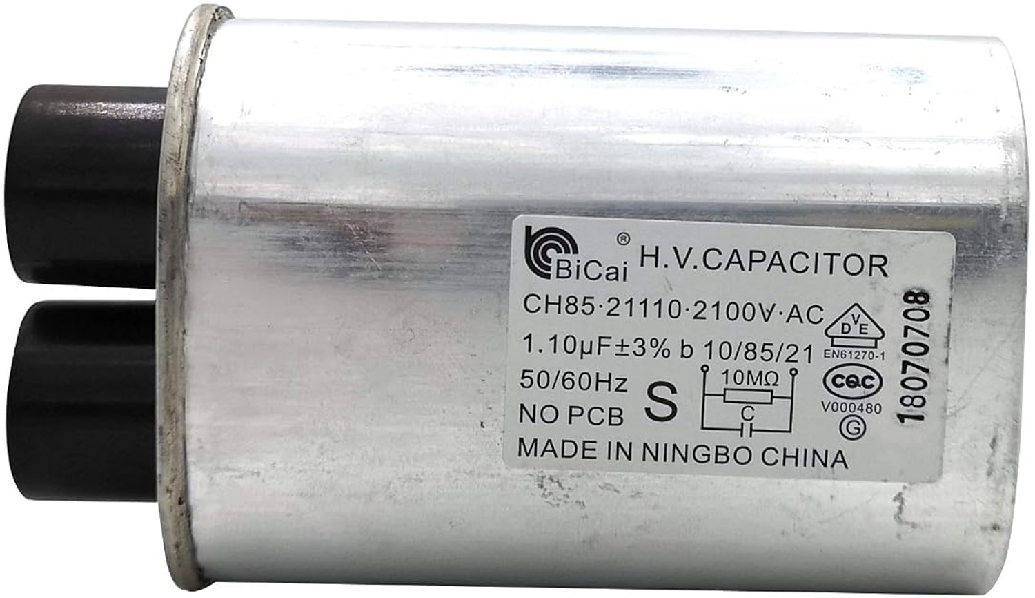Hogespanningscondensator 1.10uF - CH85 standaard - 2100V AC - Geschikt voor magnetrons - ShopVlot
