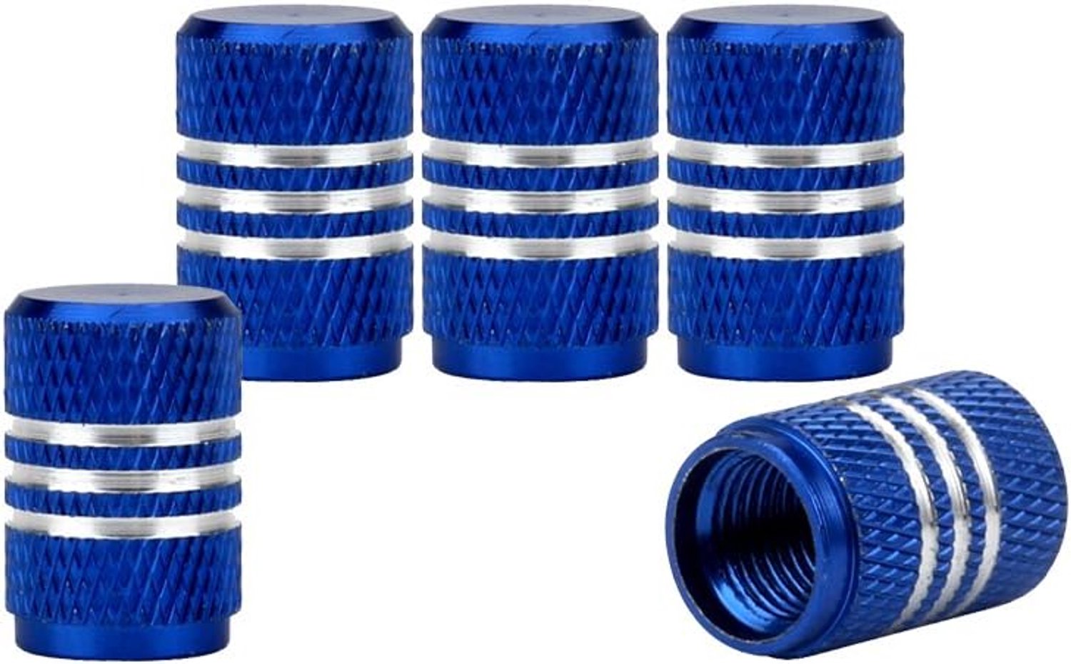Ventieldoppen - 5 x rond - aluminiumlegering - beschermt ventiel tegen vuil - ShopVlot