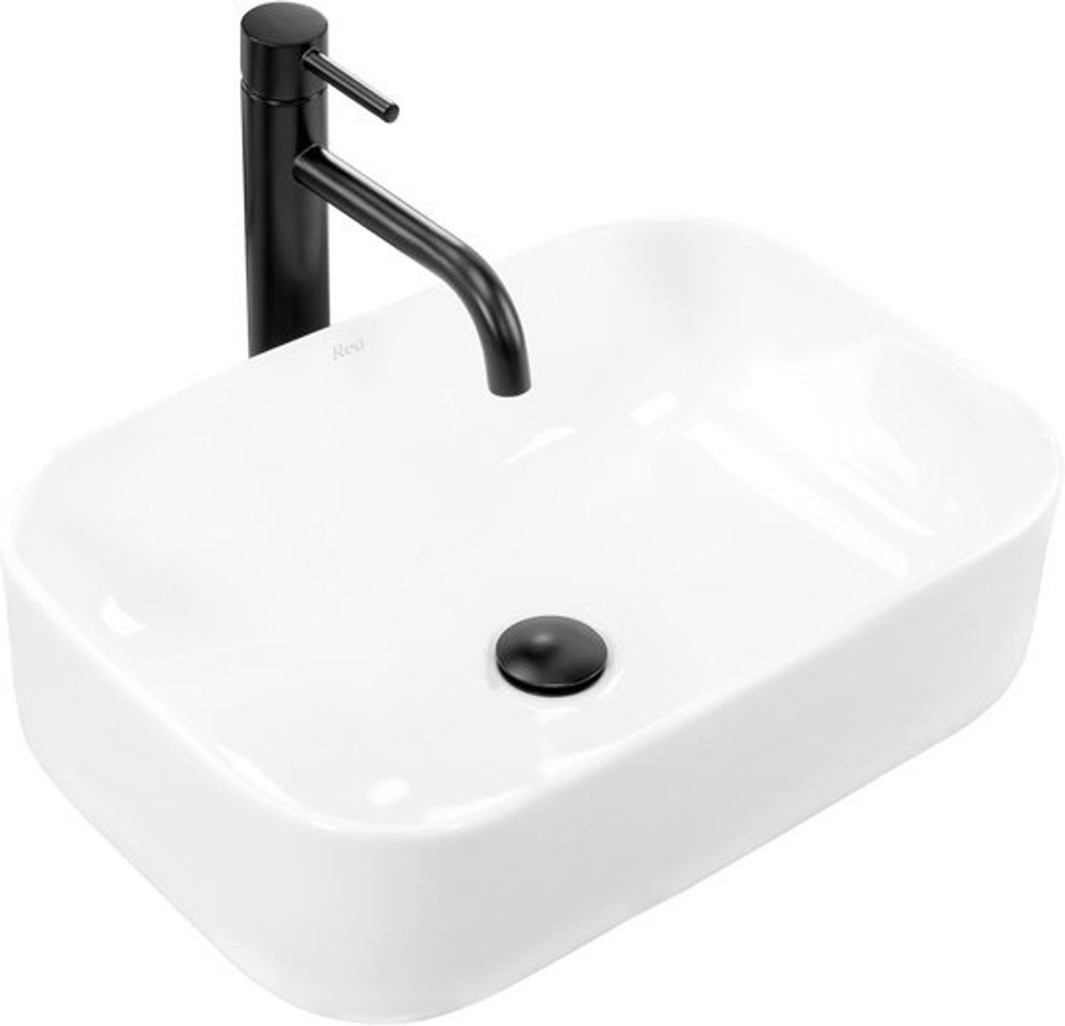 Wastafel Keramiek - Handwasbak Opzet - Badkamer Inrichting - Slanke Randen - 40x50cm - Wit