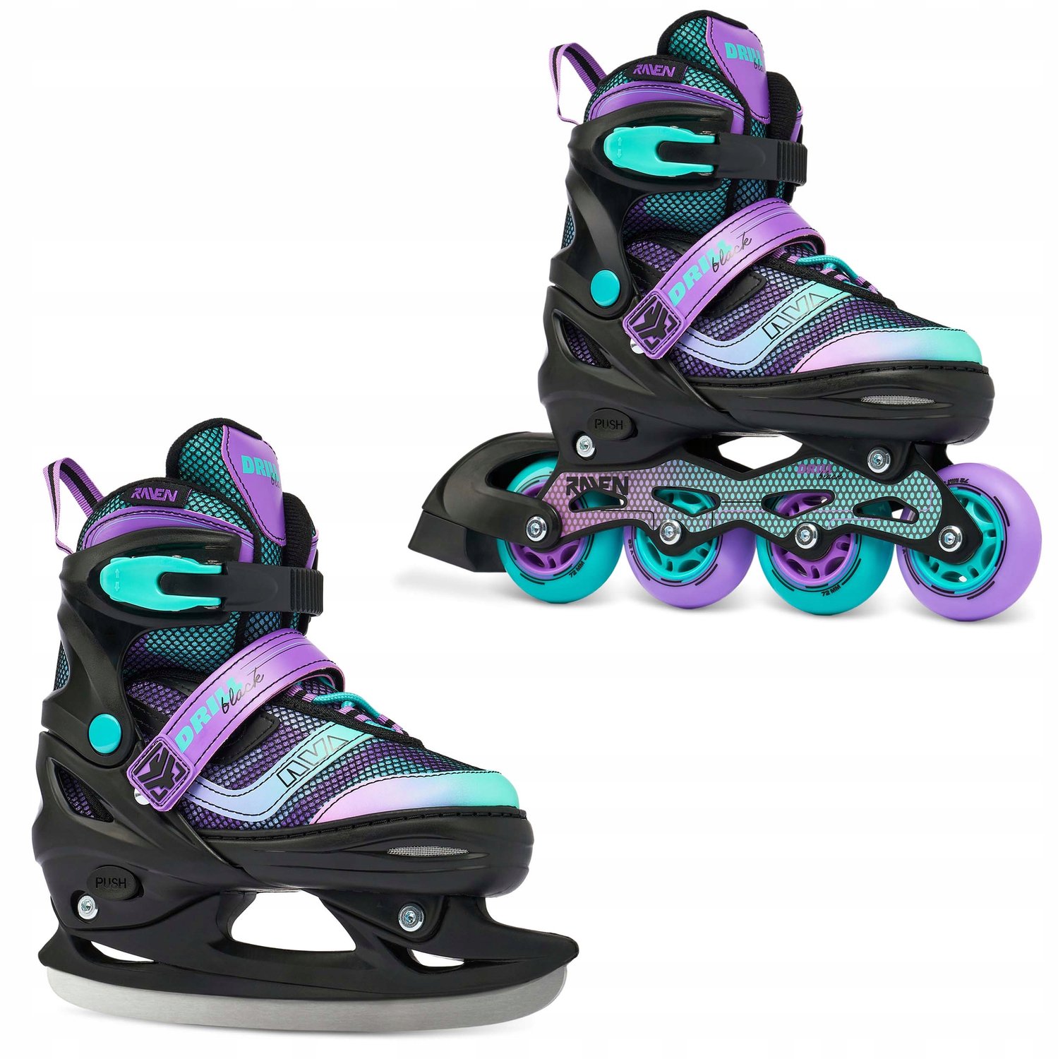 Raven Drill 2-in-1 Schaatsrolschaatsen Violet