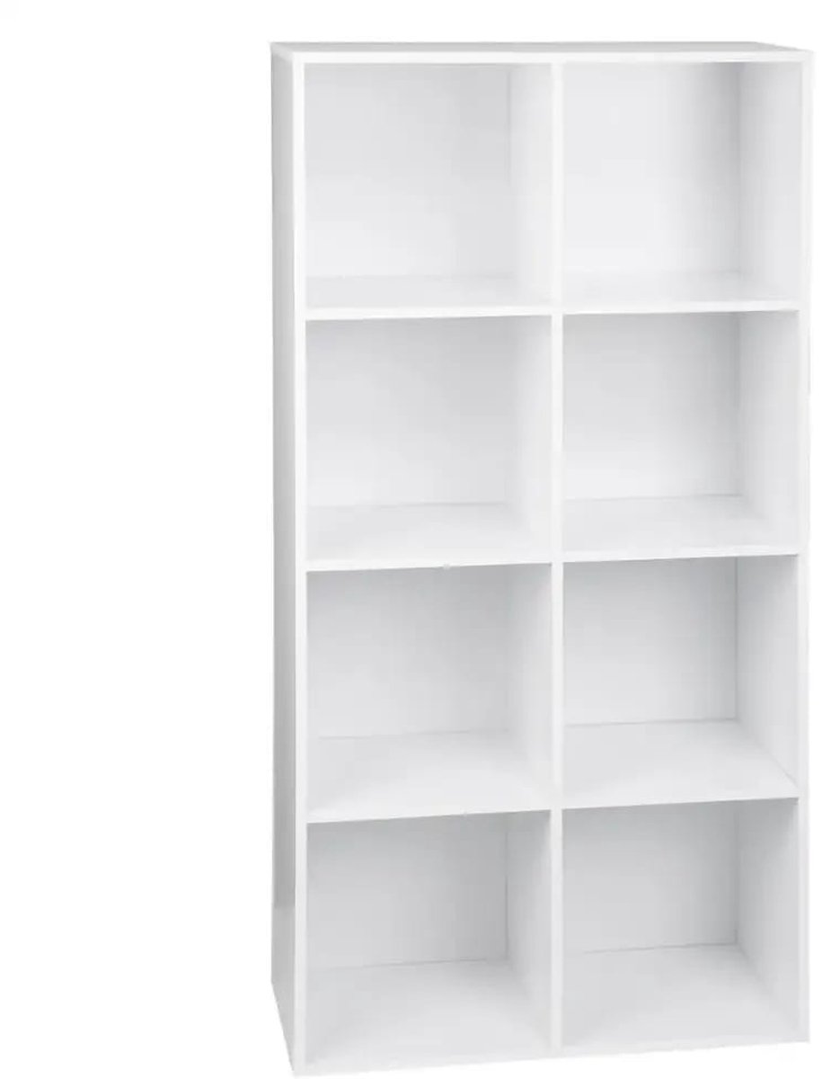 Klarven Boekenkast Kind Wit - Boekenkast Kinderkamer - Boekenkastje - Boekenkasten - 8 Vakken - Ruimtebesparend en Stabiel - Antikanteling voor Extra Veiligheid - B60xD29,5xH121cm