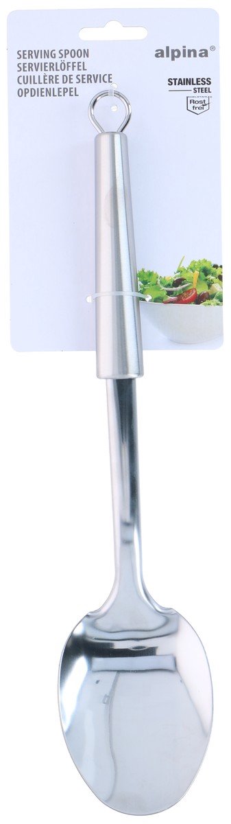 Alpina opscheplepel rvs - serveerlepel 34 cm - roestvrijstalen keukenlepel - zilverkleurig