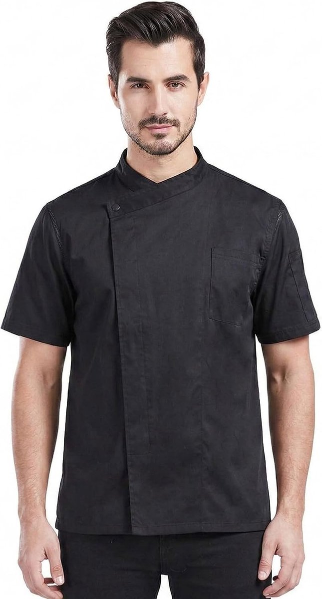 Korte Mouwen Koksjack voor Mannen - Ademend Keukenuniform voor Bakkers en Koks, Professionele Werkjas