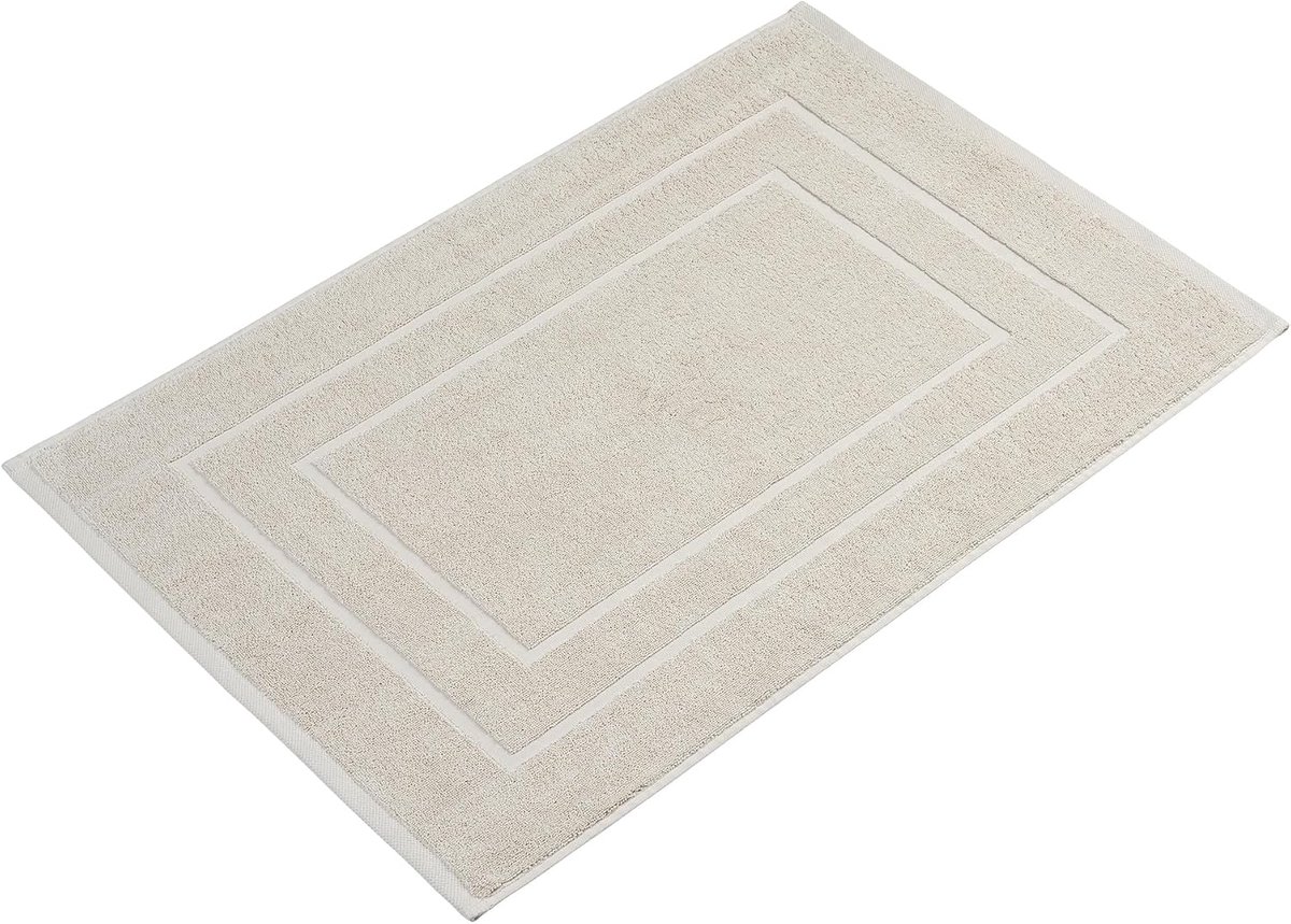 Douchemat - 60 x 90 cm - 100% katoen - Modern - Machinewasbaar - Vloerverwarming - Beige