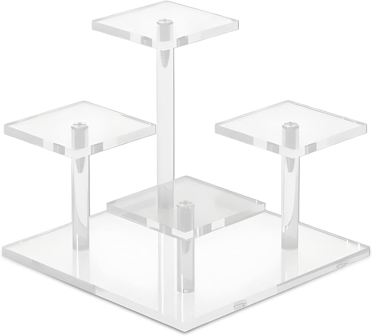 Acryl display standaard - Transparant - 15 x 15 x 15 cm - Vierlaagse acryl houder - Voor cosmetica en verzamelobjecten
