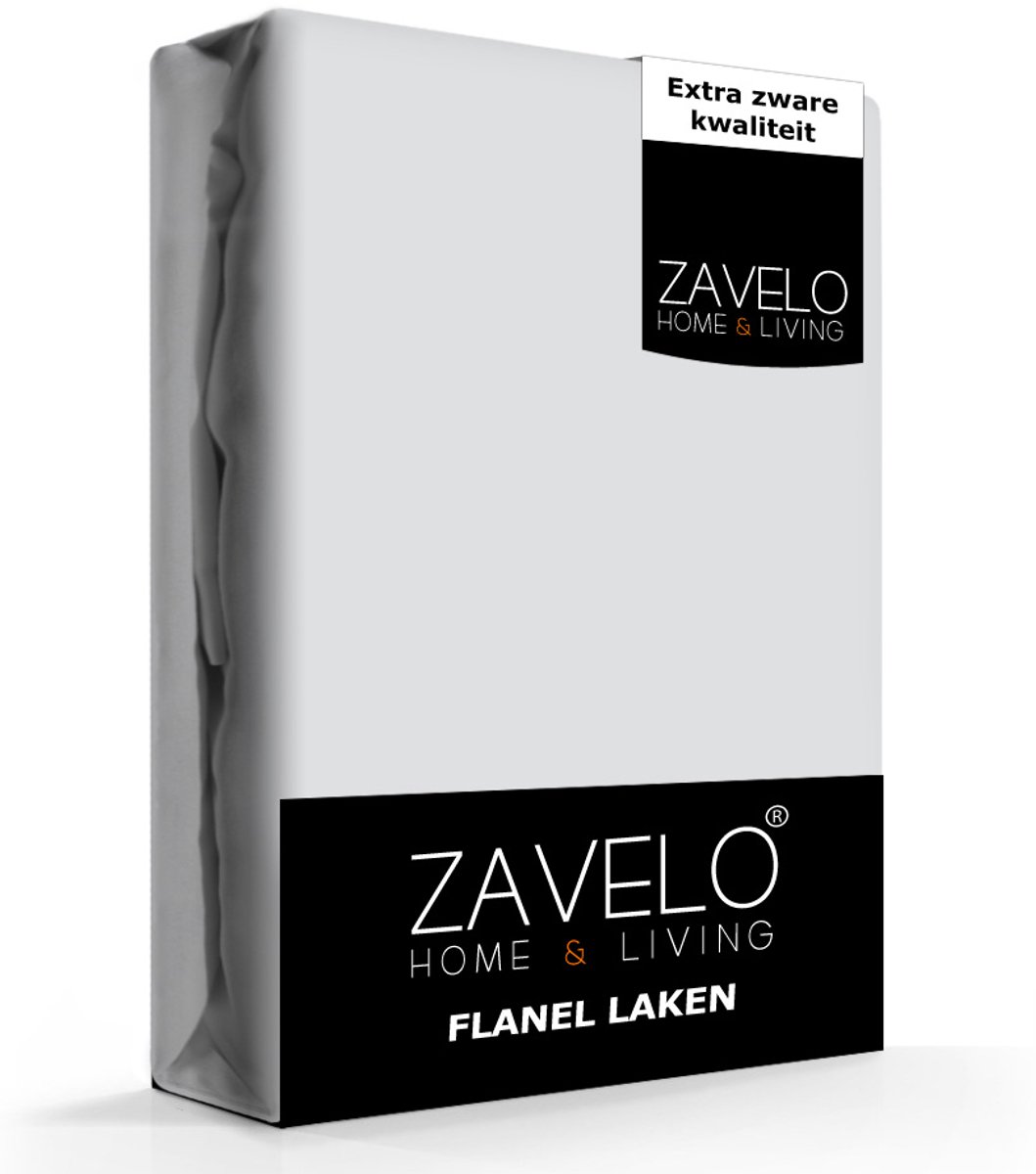 Zavelo Deluxe Flanel Laken Licht Grijs - 100% katoen - Extra Dik - Zware Kwaliteit - Hotelkwaliteit