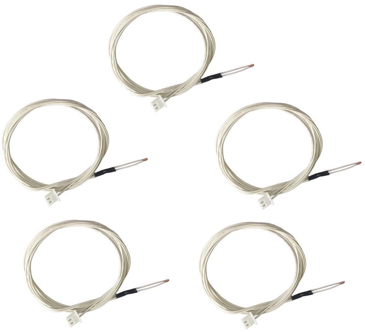 5 Stuks 100K NTC 3950 Thermistors met 15 cm Draad en Vrouwelijke Pin voor 3D Printers, Temperatuur Sensoren en Elektronica Accessoires