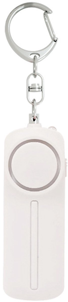 Persoonlijk veiligheidsalarm - Sleutelhanger - met LED-lampje 130DB Persoonlijk alarm - voor vrouwen, meisjes en senioren - Wit