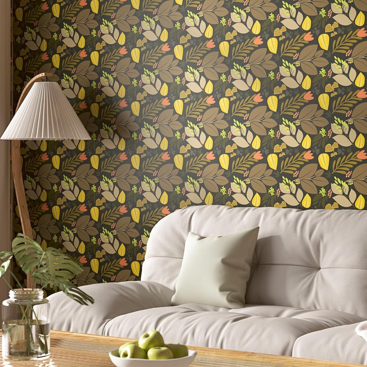 Vintage Jungle Behang met Bloemen en Bladeren - Zelfklevend Waterdicht Decoratief Folie voor Meubels en Badkamer