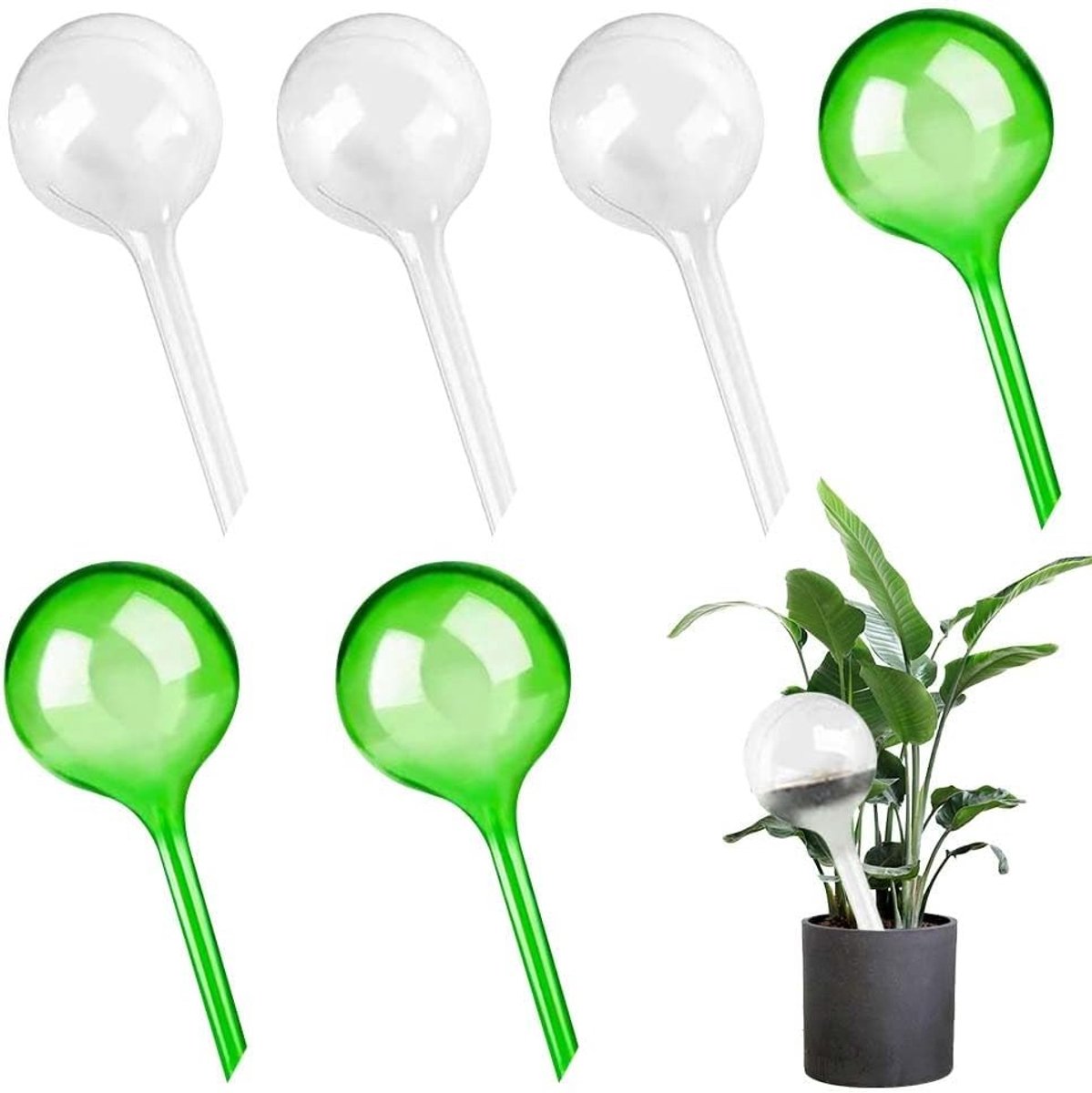 Set van 6 Automatische Plantenbewateringsballen voor Binnen- en Buitenplanten, Ideaal voor Bonsai en Potplanten, 27.5 x 8 cm