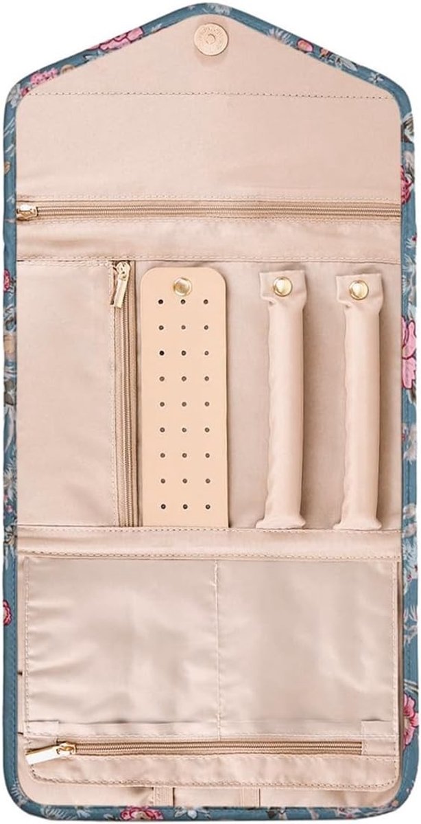 Multifunctionele reis-sieradenrol-organizer voor ringen, oorbellen en horloges – Ideale opbergtas voor sieraden, 45 x 23 cm, perfect voor onderweg