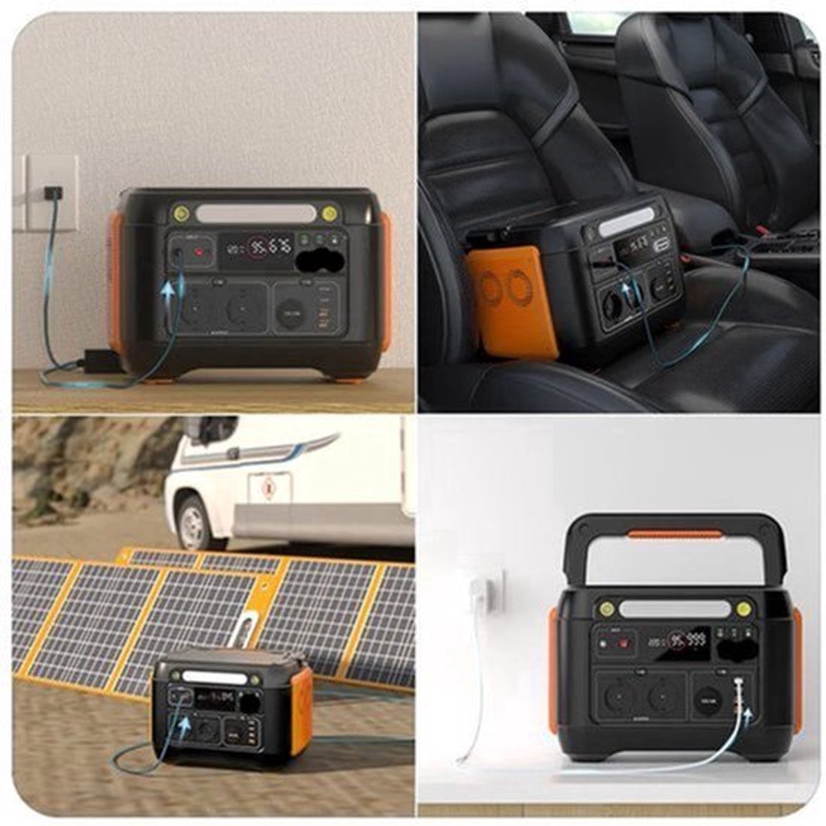 Powerstation – Draagbare Accu – Mobiele Energiebron – Noodstroom – Camping Generator – 1030Wh Capaciteit – Pure Sinusgolf AC