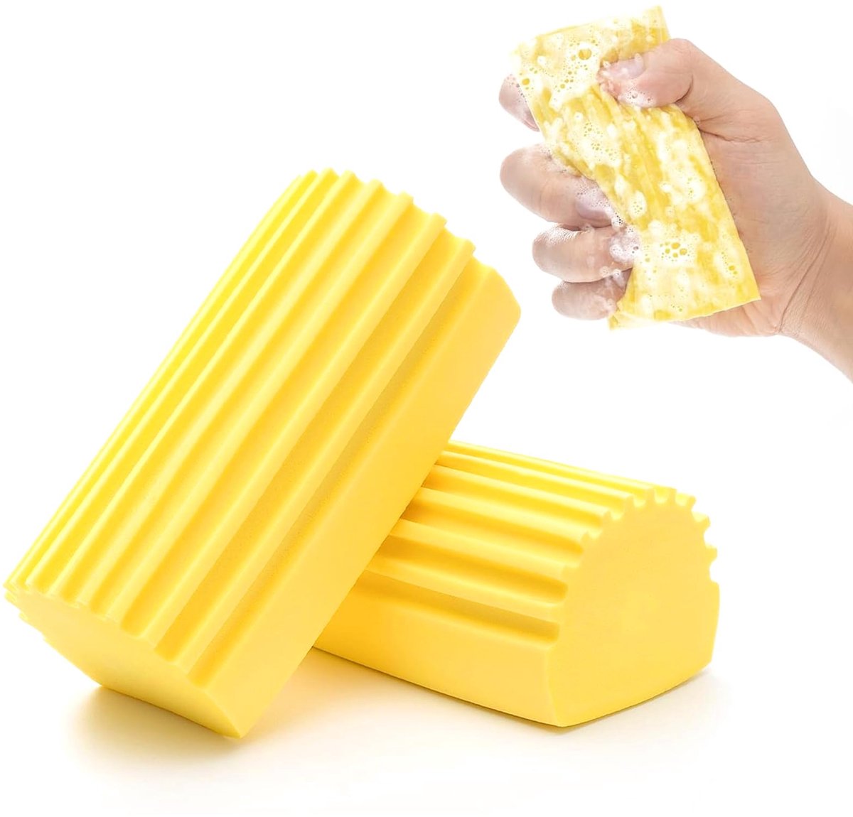 Stofspons met groeven, magische stofspons, groeven voor huishoudelijke stofzuigerjaloezieën, glas, sokkel, leuningen - ShopVlot