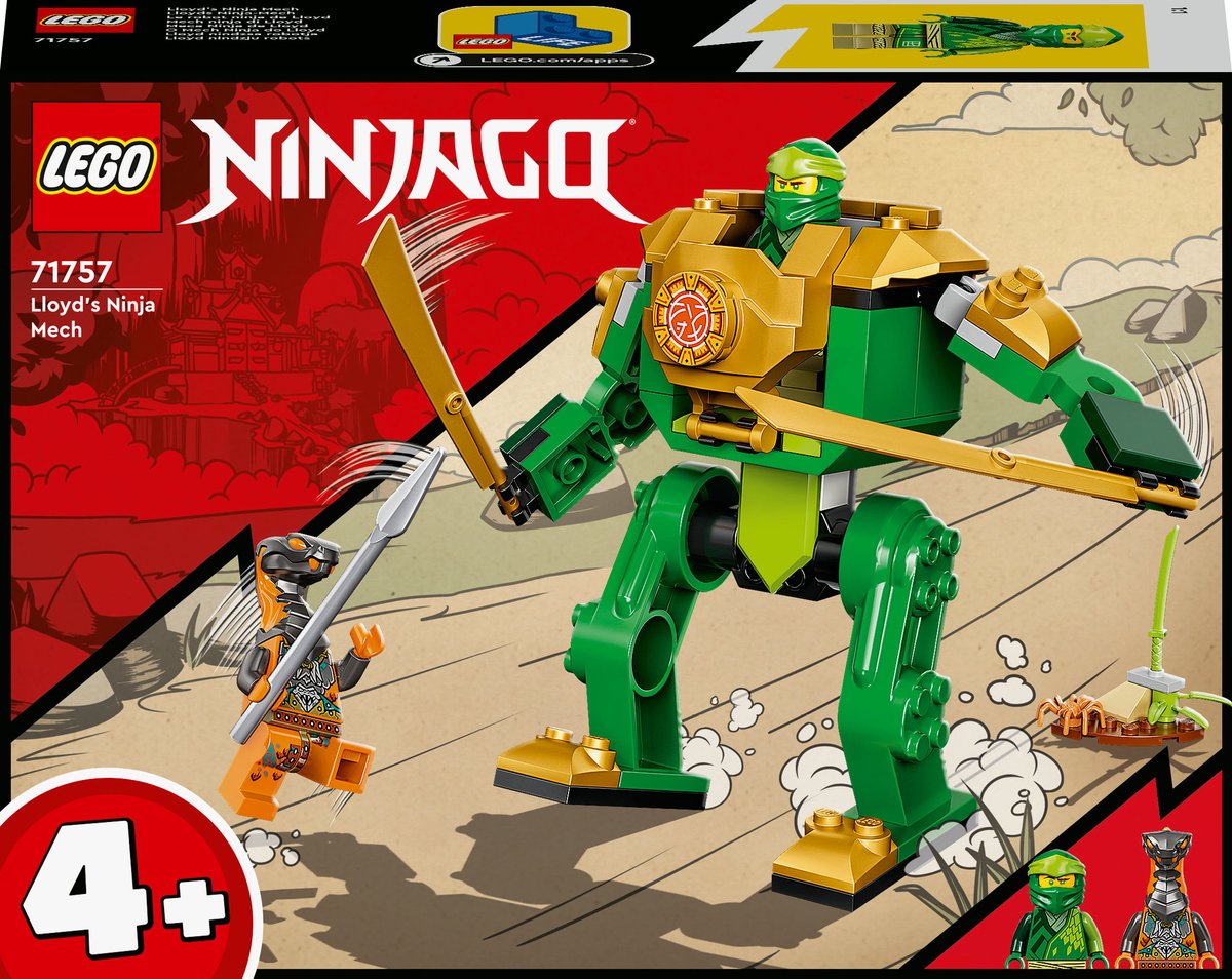 Bol.com LEGO® NINJAGO® Lloyd's ninjamecha 71757 LEGO set voor beginners met een ninjamecha, NINJAGO Lloyd en een slangenfiguur; ... aanbieding