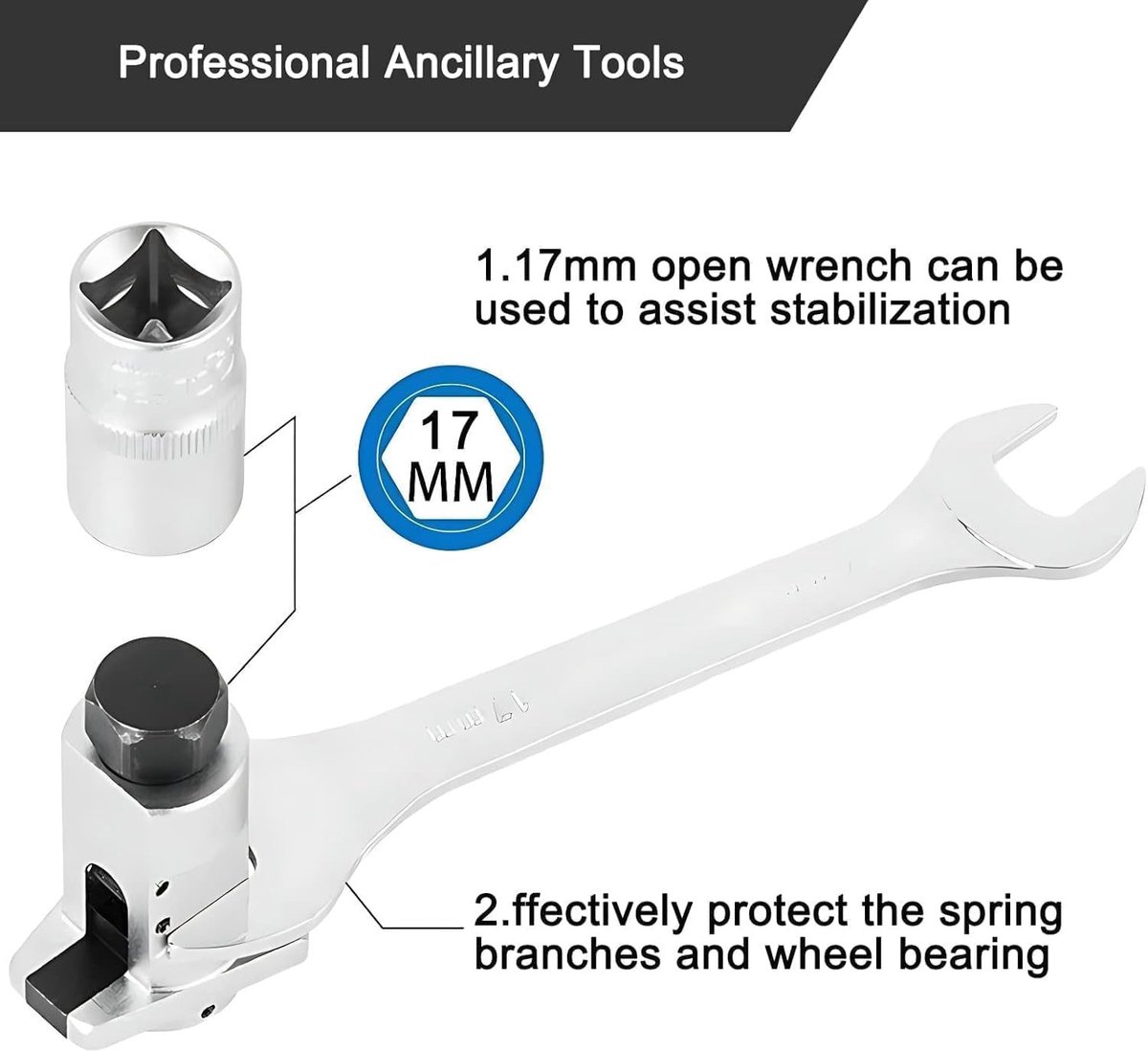 Universele Inzet voor Wiellager, Spanningstool voor Schokdempers en Onderhoud van Auto's, 5mm-1.2cm, Perfect voor Auto Reparatie en Onderhoud
