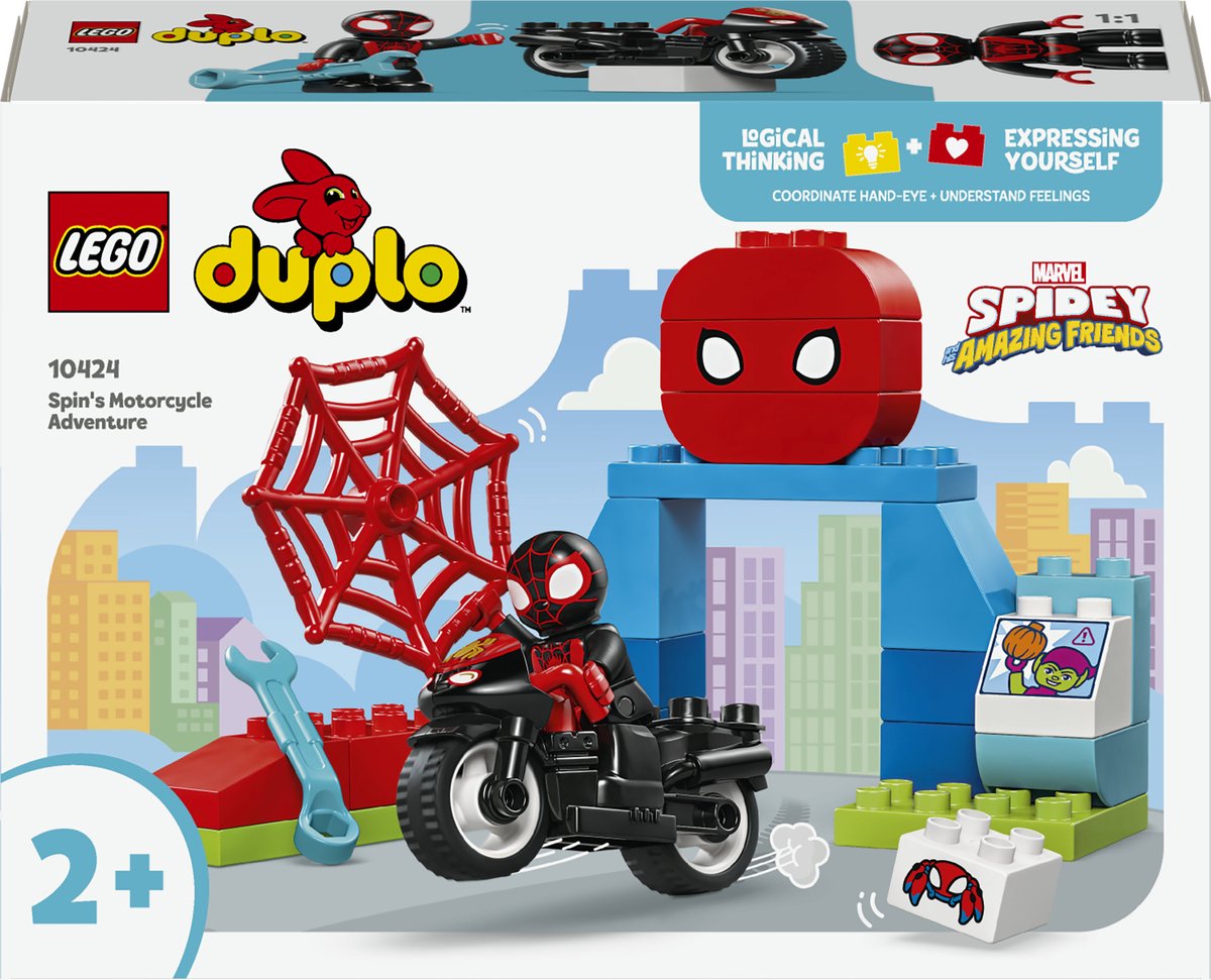 Bol.com LEGO DUPLO Marvel De motoravonturen van Spin Speelgoed voor Peuters 10424 aanbieding