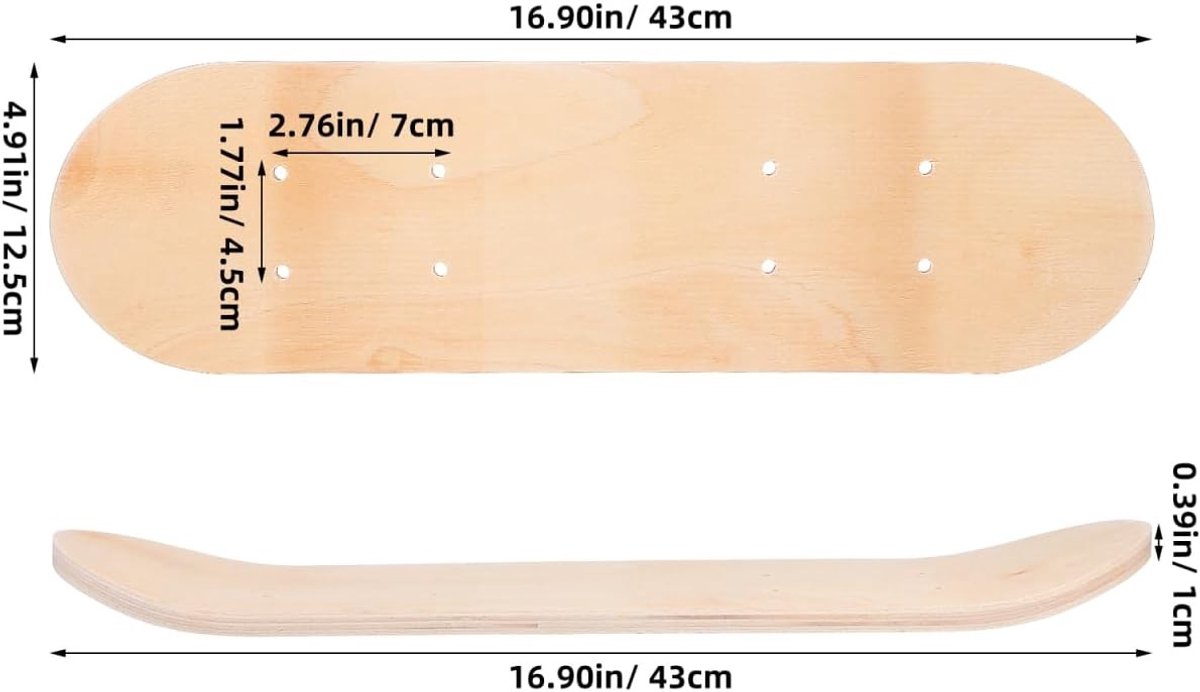 Classic Skateboard Graffiti DIY Material Deck voor Kinderen - Houten Skateboard om Zelf te Maken en Te Schilderen