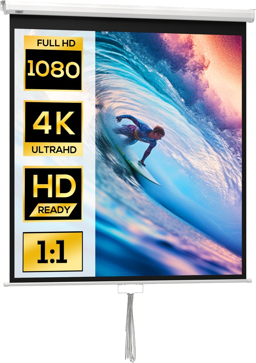 85 - inch tv - en thuisbioscoopprojectiescherm - 1:1 4K HD - videoprojector - 162 - 5 x 8 x 162 cm